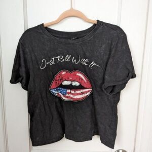 Vibe n' | Just Roll With It Rolling Stones Inspired Distressed Tee